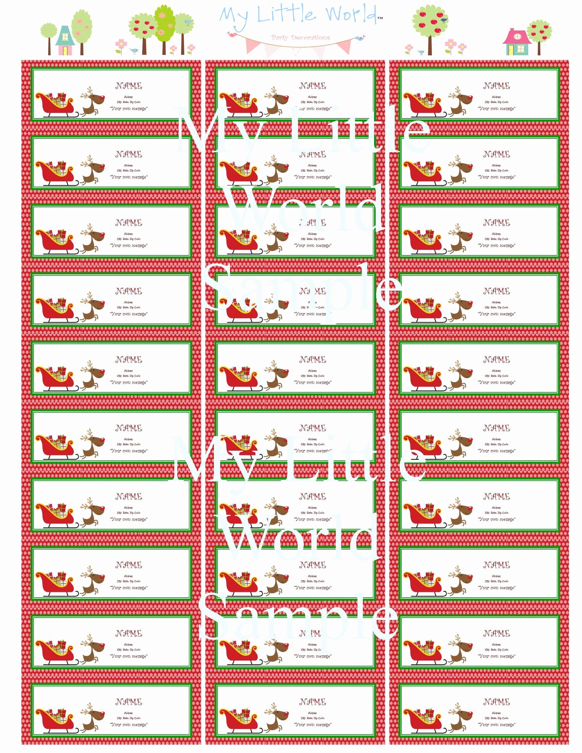 50 Avery 8160 Christmas Gift Labels