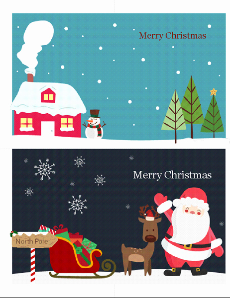 Avery 8315 Note Cards Template Inspirational Christmas Cards Christmas Spirit Design 2 Per Page for