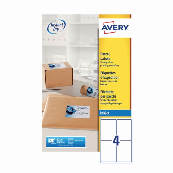 Avery Label 10 Per Page Beautiful Avery Quickdry 139x99 1mm Inkjet Label 4 Per Sheet Pack