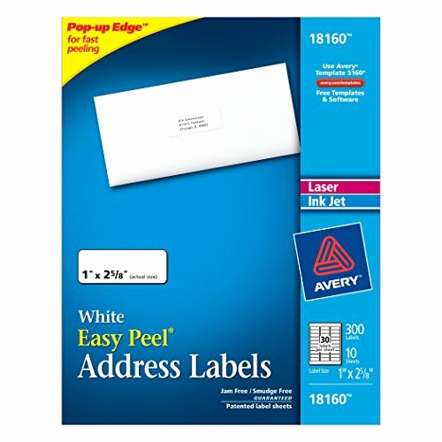 Avery Label 30 Per Sheet Unique Avery Address Ink Jet Labels 1 X 2 5 8 Inches White 30