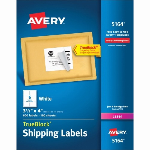 Avery Label 4 Per Page Unique Avery Easy Peel Address Label Ave5164 Shoplet