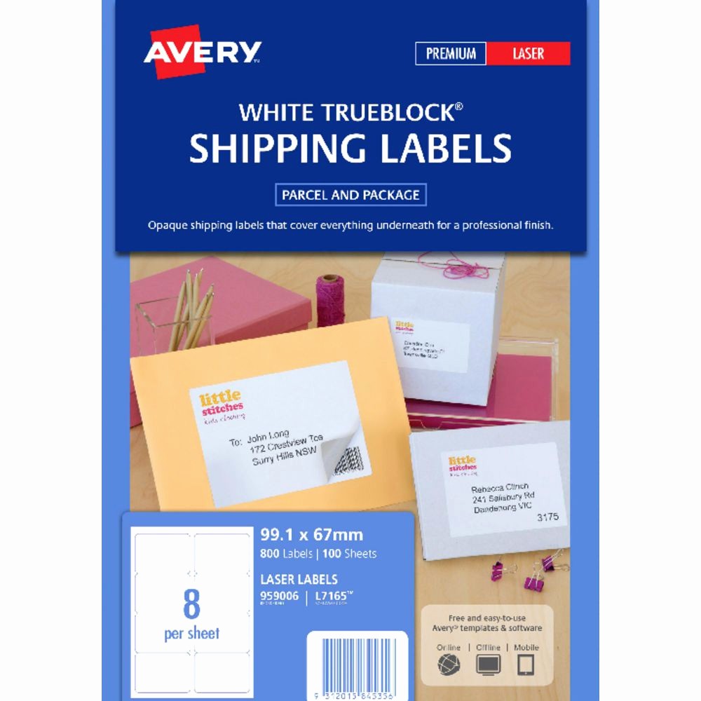 Avery Label 8 Per Page New Avery Laser Shipping Labels White 100 Sheets 8 Per Page