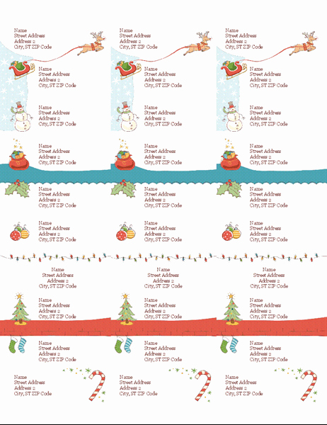 Avery Template 18660 Microsoft Word Luxury Address Labels Christmas Spirit Design 30 Per Page