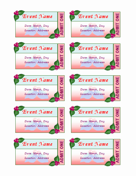 Avery Template 8871 for Word Unique Templates Certificates Holiday event Tickets 10 Per Sheet