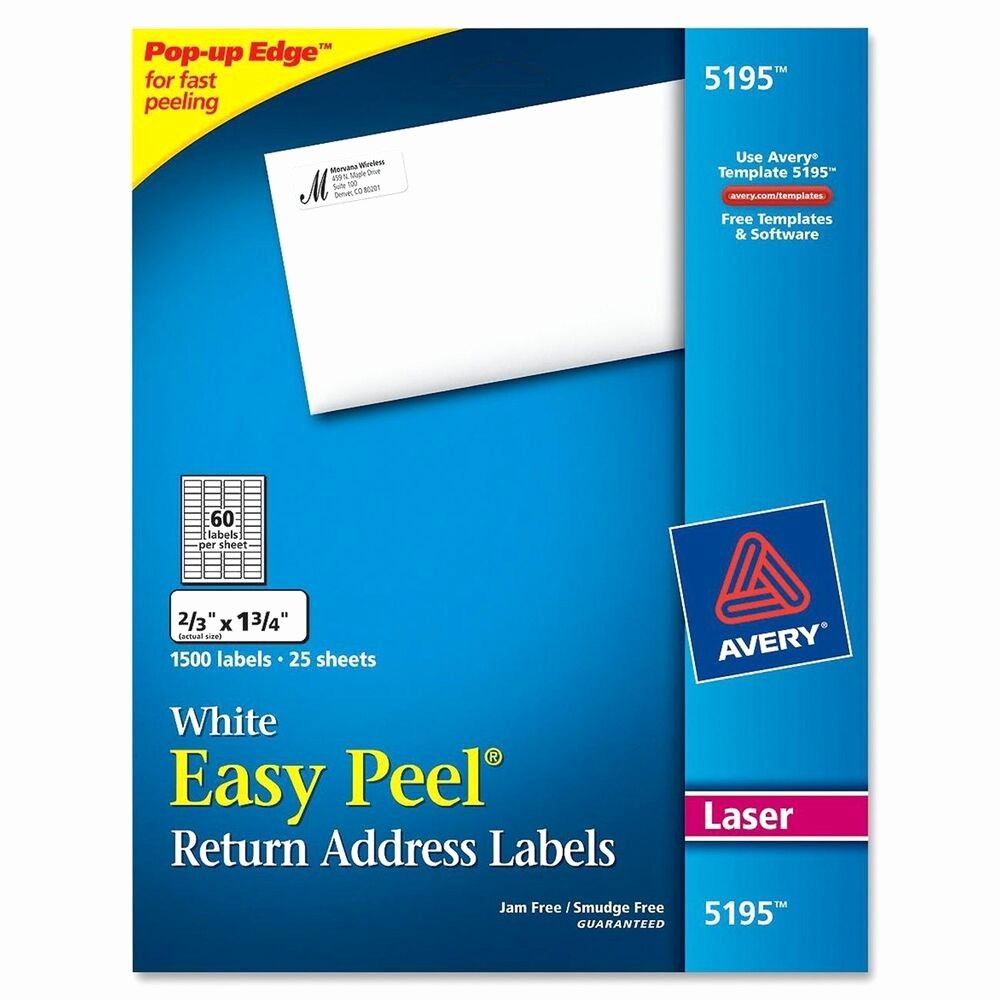 Avery Template Return Address Labels Fresh Avery 5195 Laser Labels Mailing 2 3&quot;x1 3 4&quot; 1500 Bx