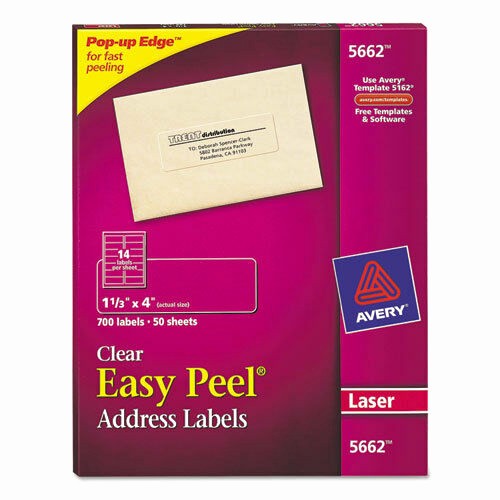 Avery Template Return Address Labels Luxury Avery Easy Peel Laser Mailing Labels 1 1 3 X 4 Clear
