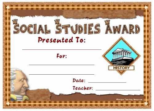 Award Certificates for Elementary Students Beautiful social Stu S Award Certificates