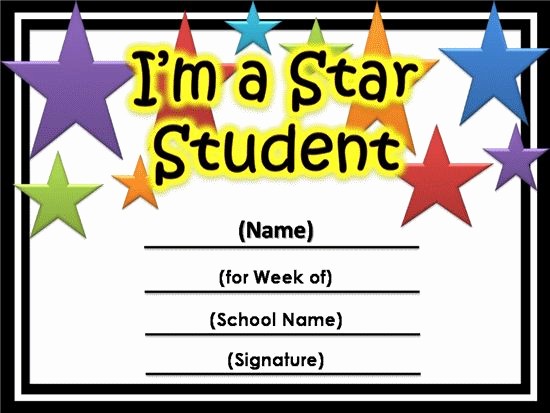 Award Certificates for Students Free Inspirational Free Star Awards