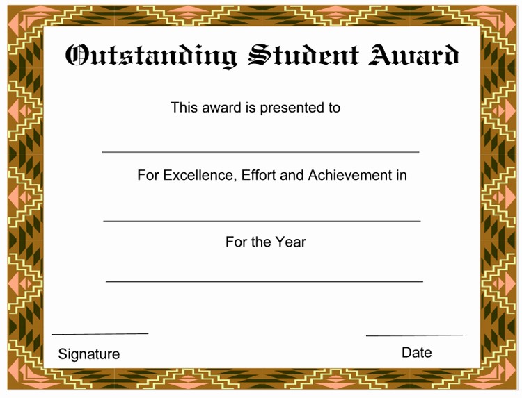Awards and Certificates for Students Awesome formal Student Academic Award Template Sample V M D