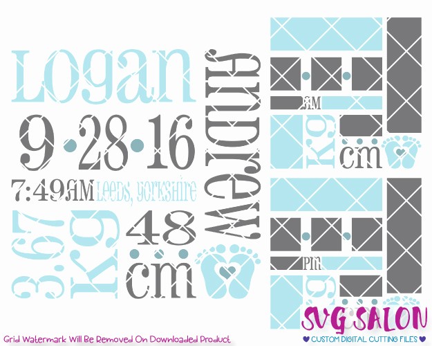 Baby Boy Announcements Free Templates Best Of Baby Boy Birth Announcement Metric Template Svg Cut File Set