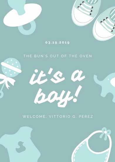 Baby Boy Announcements Free Templates Fresh Customize 86 Birth Announcement Templates Online Canva