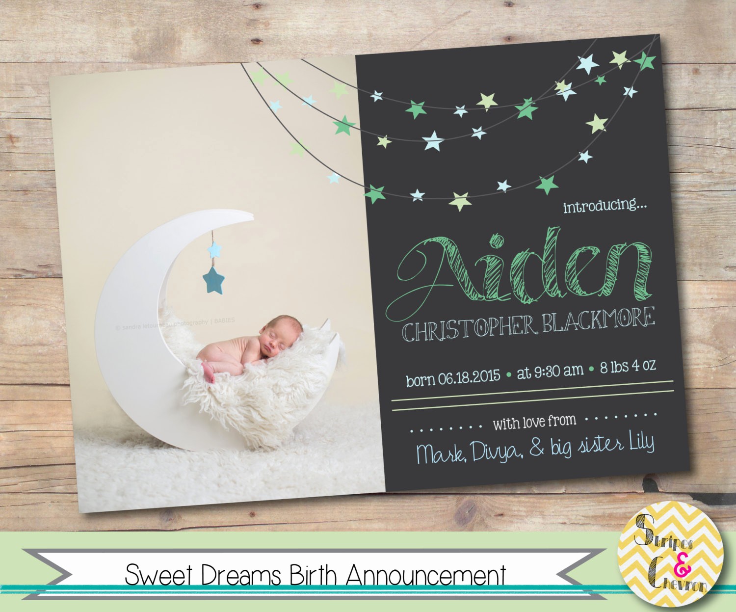 Baby Boy Birth Announcement Template Lovely Baby Birth Announcement Template Baby Boy or Baby Girl Moon