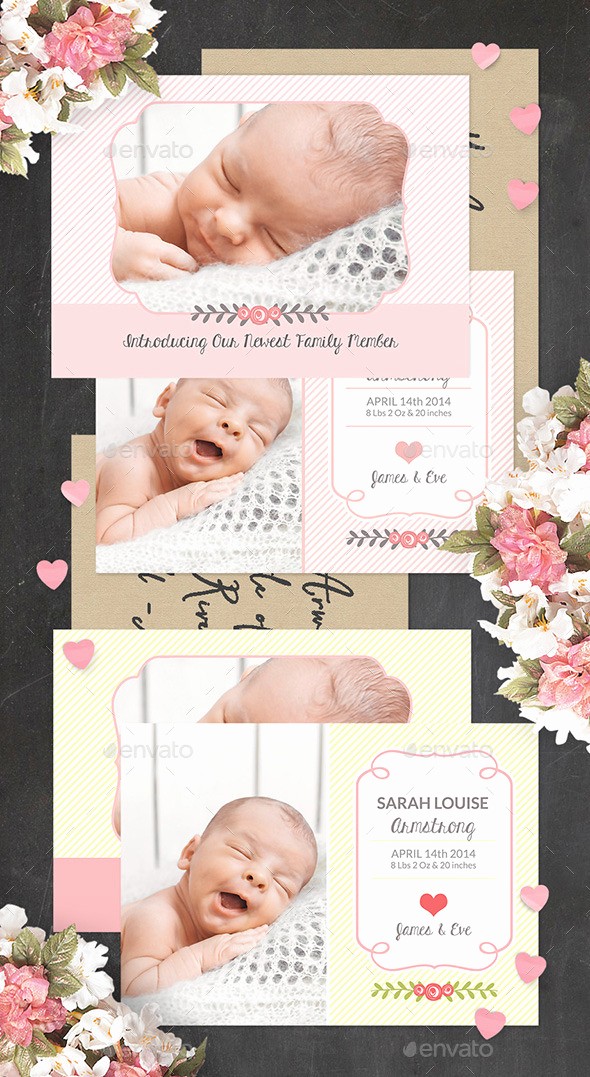 Baby Girl Birth Announcements Template Inspirational Birth Announcement Template Baby Girl by
