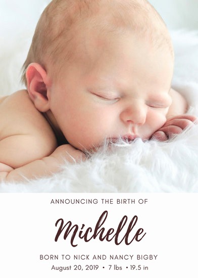Baby Girl Birth Announcements Template Lovely Simple Baby Birth Announcement Templates by Canva