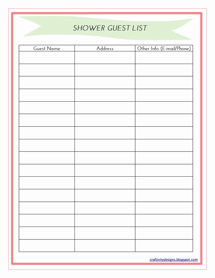Baby Shower Guest List Printable Beautiful Free Printable Baby Shower Checklist