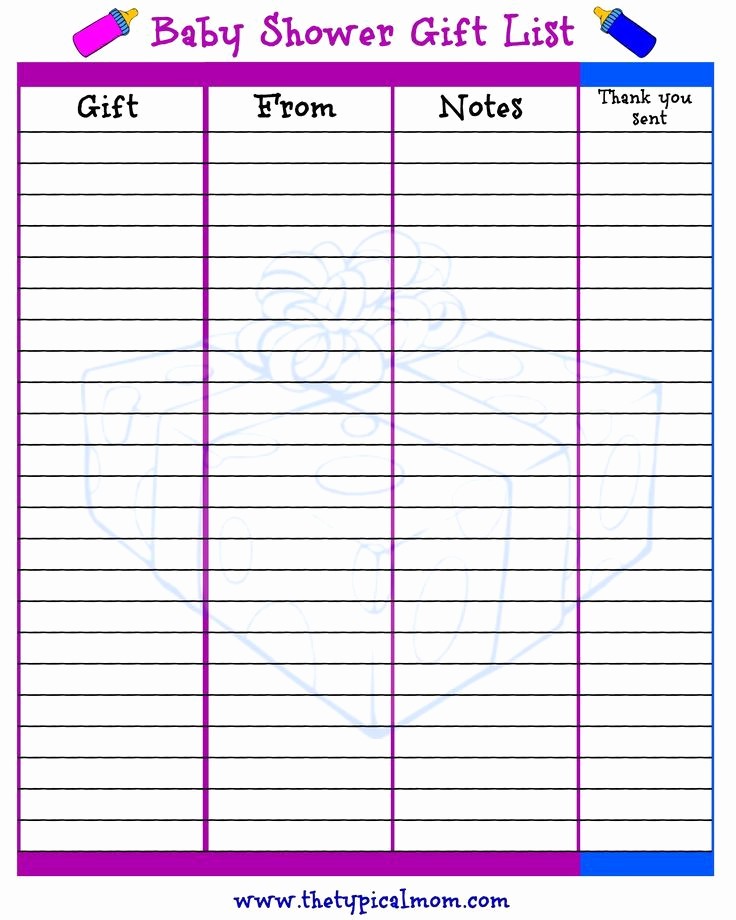 Baby Shower Guest List Printable Beautiful Here is A Free Printable T Tracker for Baby Shower