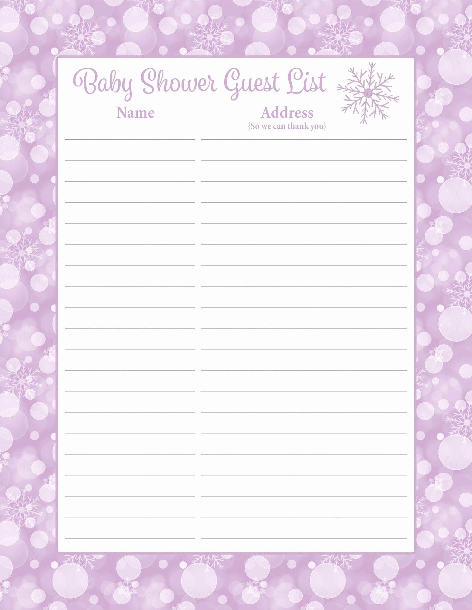 Baby Shower Guest List Printable Elegant Printable Baby Shower Guest List Portablegasgrillweber