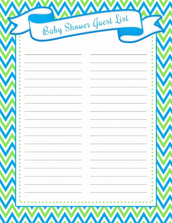 Baby Shower Guest List Printable Inspirational Baby Shower Guest List Printable Baby by Celebratelifecrafts