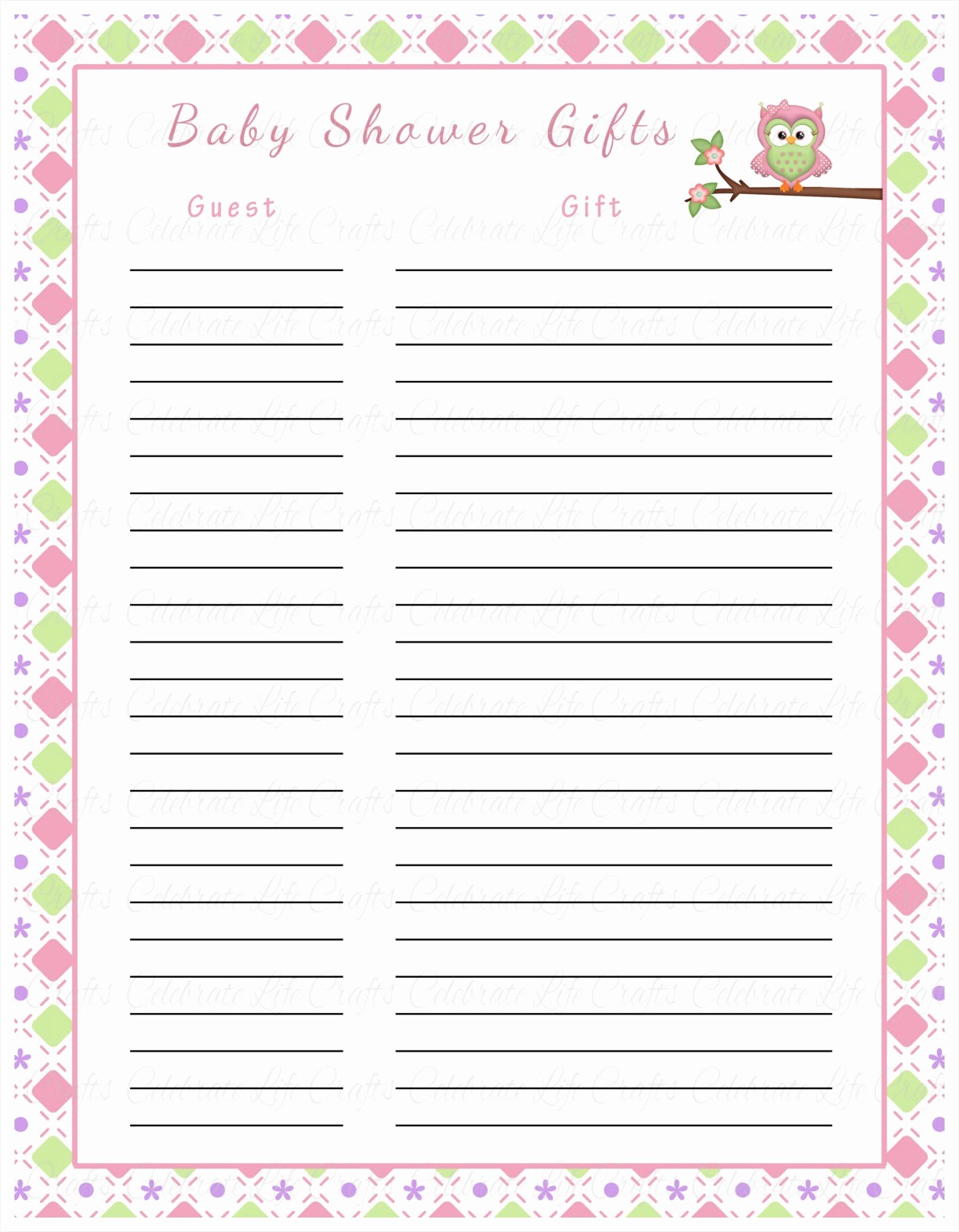 Baby Shower Guest List Printable Inspirational Baby Shower Guest List Template Mughals