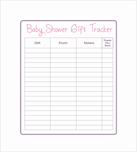 Baby Shower Invitation List Template Luxury Baby Shower Gift List Template 5 Free Sample Example