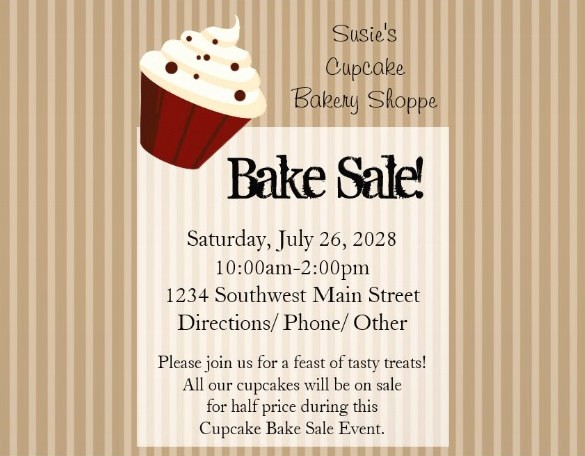 Bake Sale Flyer Template Word Lovely 34 Bake Sale Flyer Templates Free Psd Indesign Ai
