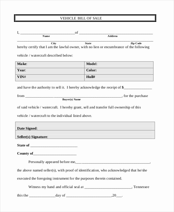 Basic Automobile Bill Of Sale Inspirational Sample Bill Of Sale form for Vehicle 8 Free Documents
