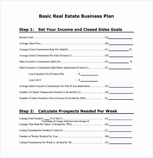 Basic Business Plan Template Free New Sample Real Estate Business Plan Template 6 Free