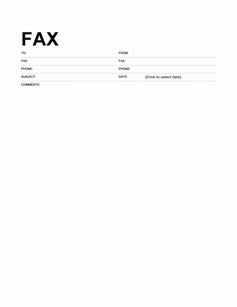 Basic Cover Sheet for Fax New Fax Covers Fice