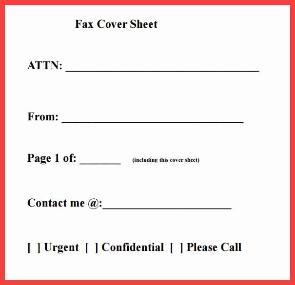 Basic Fax Cover Sheet Template Inspirational Fax Cover Sheet