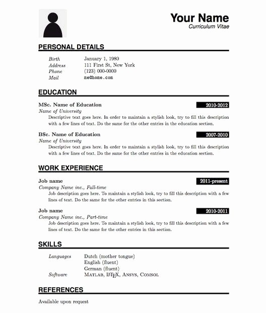 Basic format Of A Resume Awesome Simple Resume format Pdf