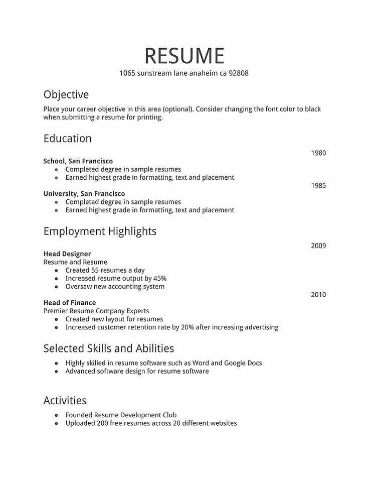 Basic format Of A Resume Beautiful 32 Best Images About Resume Example On Pinterest