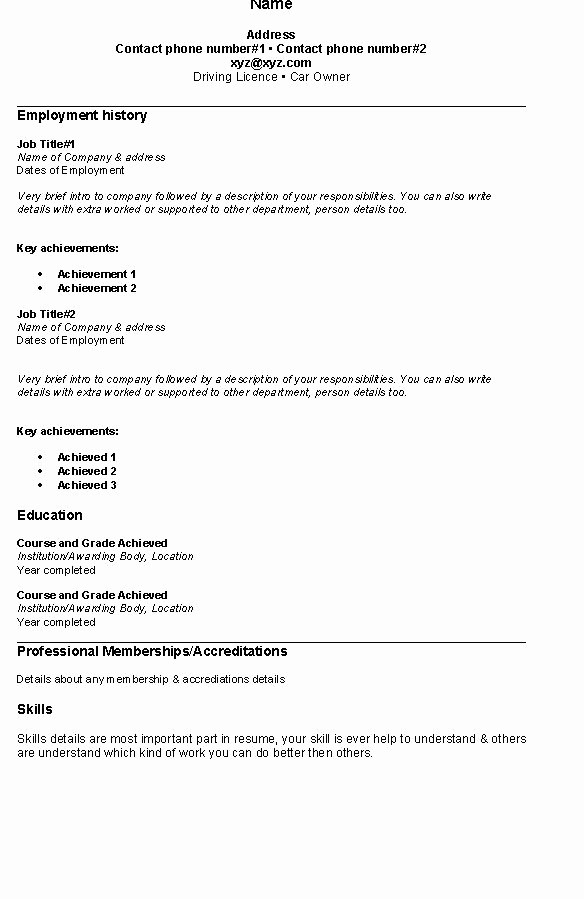 Basic format Of A Resume Fresh Fresh Jobs and Free Resume Samples for Jobs Simple Resume