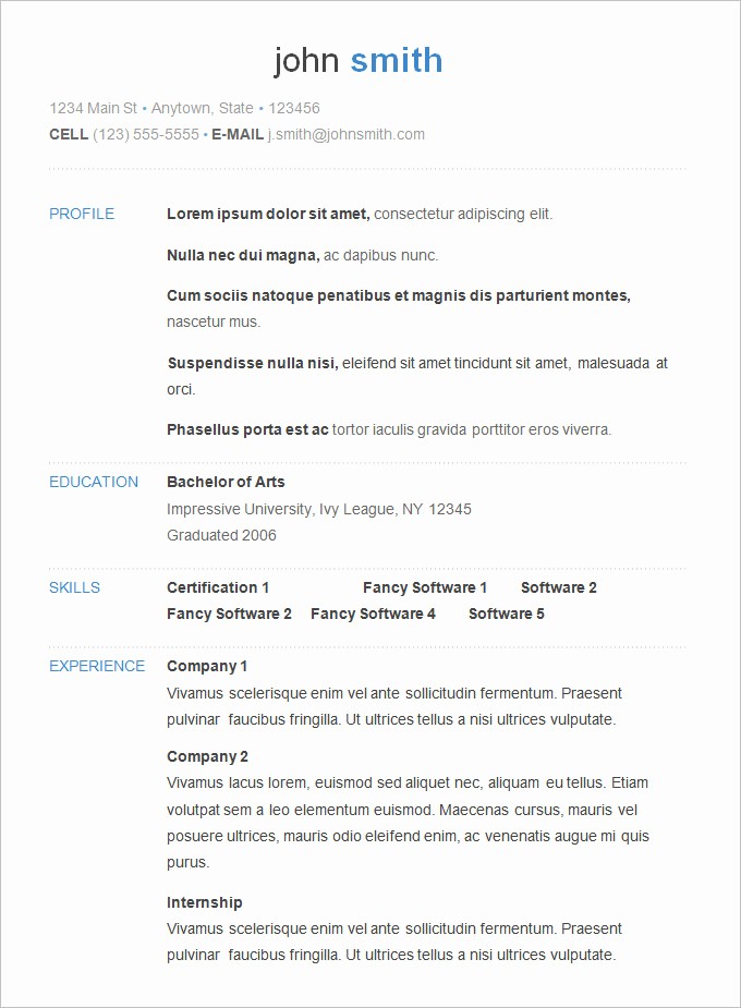 Basic format Of A Resume Lovely 70 Basic Resume Templates Pdf Doc Psd