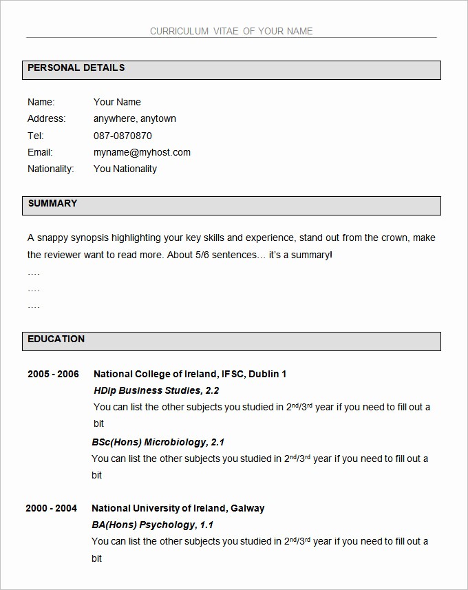 Basic format Of A Resume Unique 70 Basic Resume Templates Pdf Doc Psd
