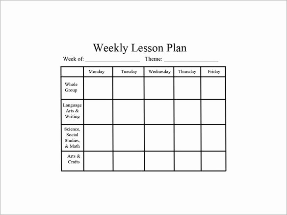 Basic Lesson Plan Template Word Inspirational Weekly Lesson Plan Template 8 Free Word Excel Pdf