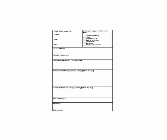 Basic Lesson Plan Template Word Luxury Middle School Lesson Plan Template Templates Data