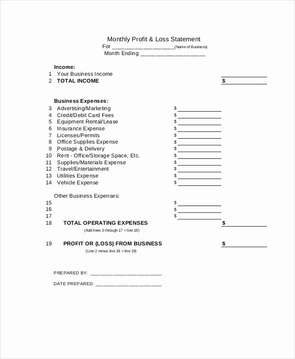 Basic Profit and Loss Template Lovely Profit &amp; Loss Statement Template 13 Free Pdf Excel