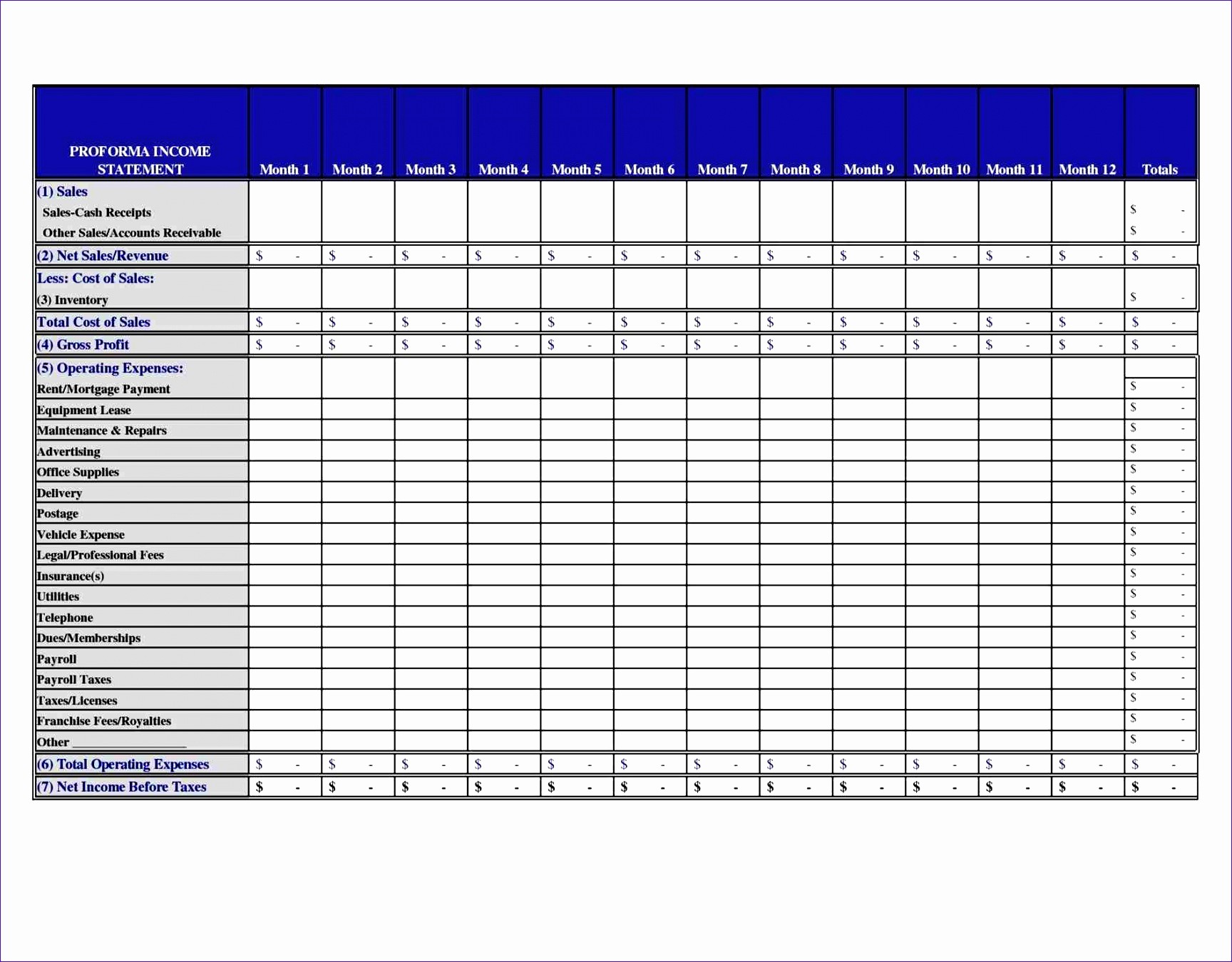 Basic Profit and Loss Template New 6 Monthly In E Statement Template Excel Exceltemplates