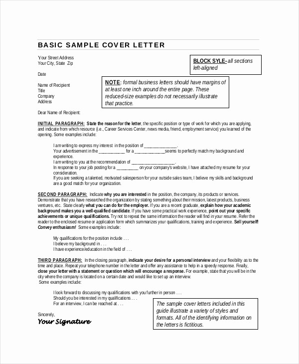 Basic Resume Cover Letter Template Luxury Resume Cover Letter 23 Free Word Pdf Documents