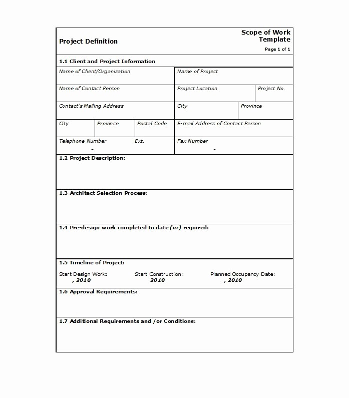 Basic Scope Of Work Template Fresh 30 Ready to Use Scope Of Work Templates &amp; Examples