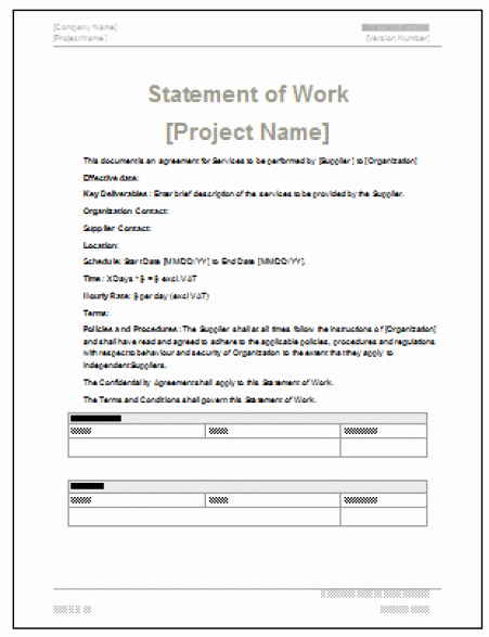 Basic Scope Of Work Template Luxury 5 Free Statement Work Templates Word Excel Pdf