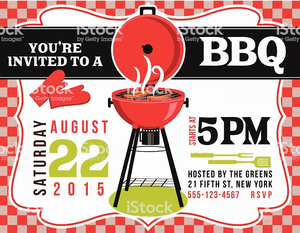 Bbq Party Invitation Templates Free Luxury Bbq Invitation Template Red White Checked Background
