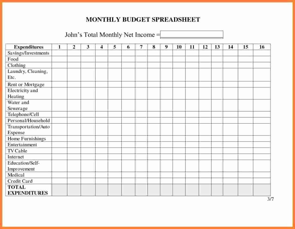Best Budget Excel Template 2016 New Monthly Bill Spreadsheet Monthly Bud Spreadsheet