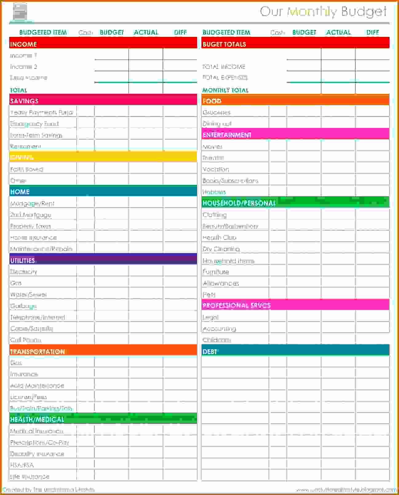 Best Budget Excel Template 2016 Unique 11 Monthly Bud Spreadsheet Free