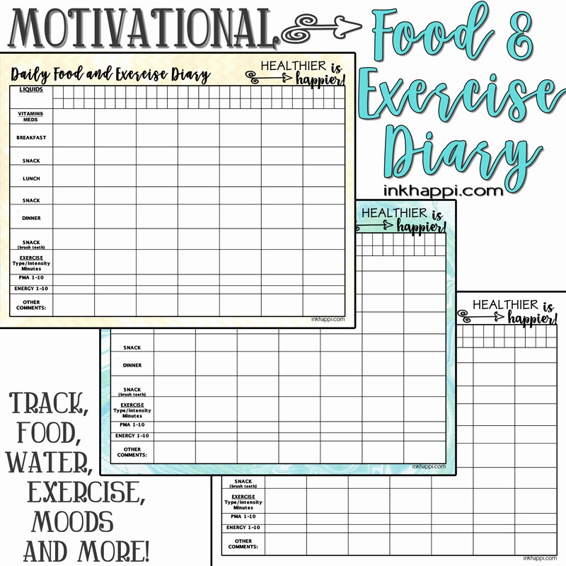 Best Food and Exercise Journal Best Of Motivational Food and Exercise Diary Free Printable