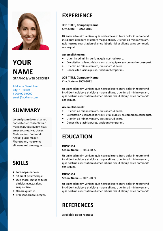 Best Free Resume Templates Word Inspirational Dalston Free Resume Template Microsoft Word Blue Layout