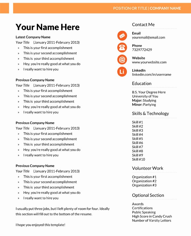 free microsoft word resume templates