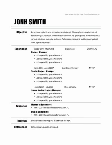 Best Free Word Resume Templates New Free Chronological Resume Template Microsoft Word