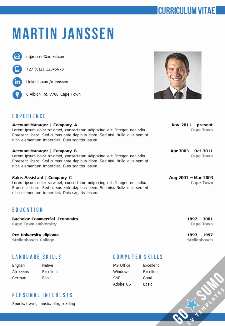Best Ms Word Resume Templates Awesome Cv Template Cape town