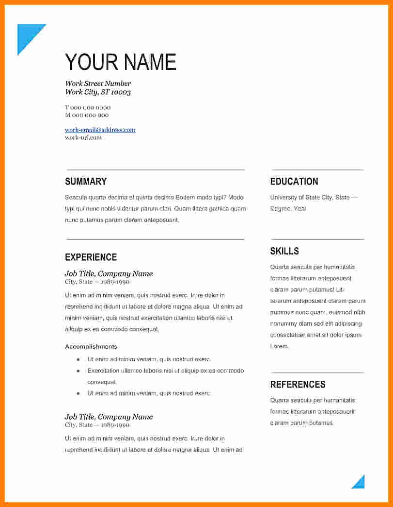 Best Ms Word Resume Templates Inspirational 5 Cv format Word 2016